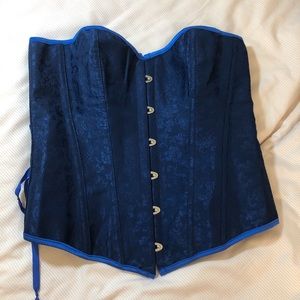 Blue Satin Bustier Corset
